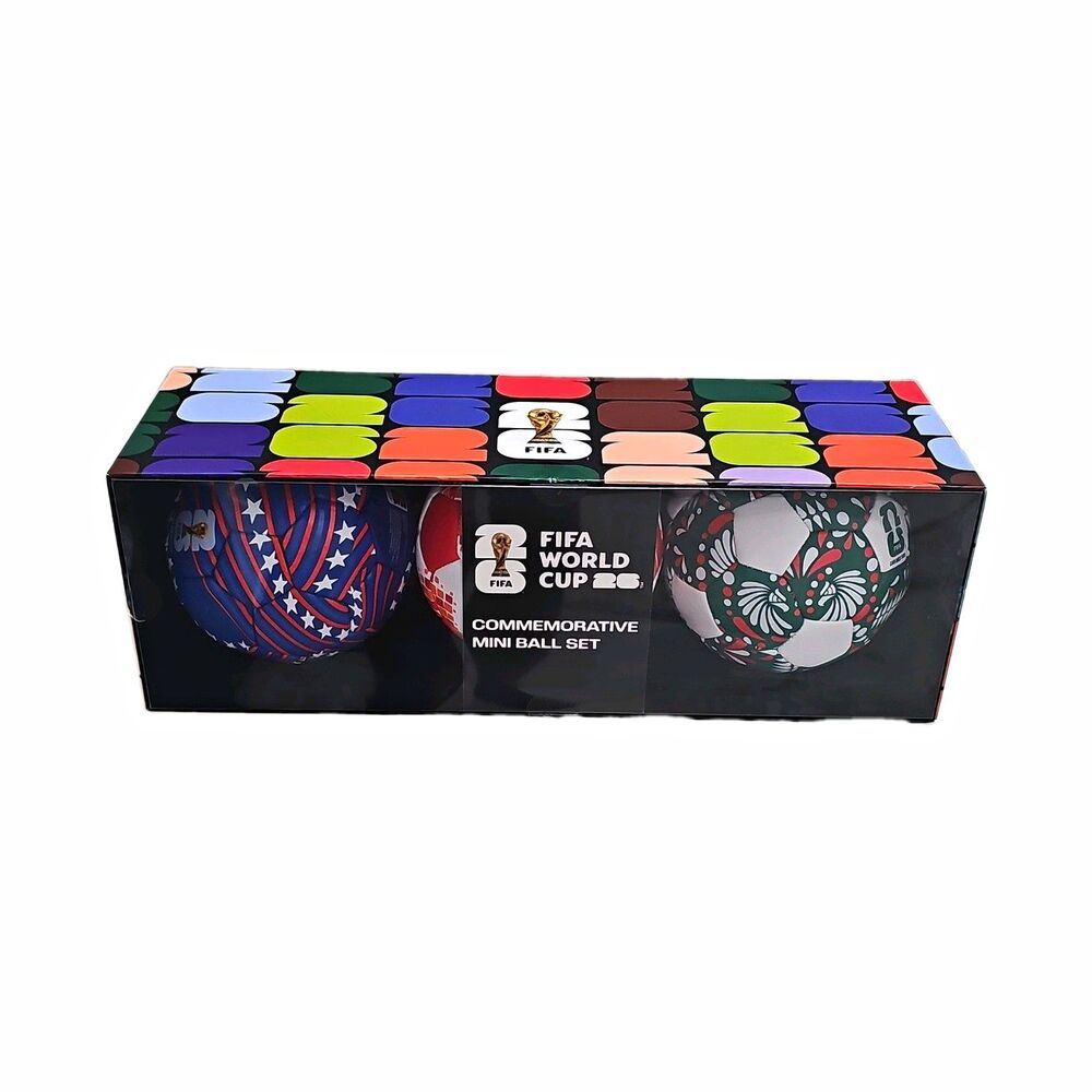 FIFA 2026 Commemorative Mini Soccer Ball Set - 3 Host Countries USA CAN MEX